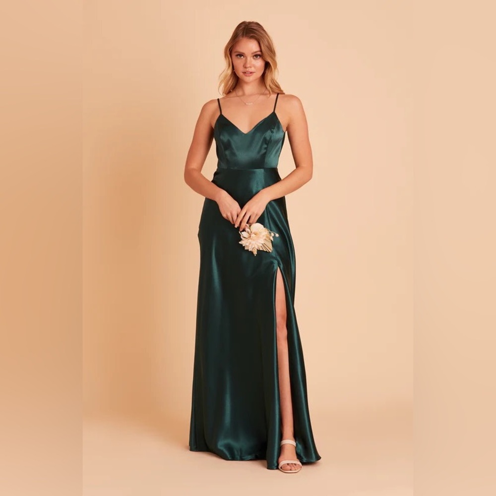 Birdie Grey Jay Satin Dress in Emerald